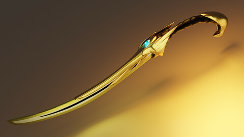 Gold Fantasy Sword ( 3D Weapon Model )