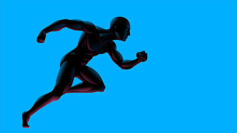 Vector running man in silhouette