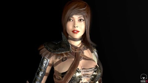 Gladiator Female Low poly model for your game