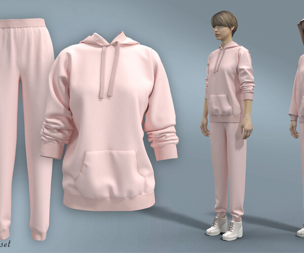 ArtStation - Woman's hoodie set | Game Assets