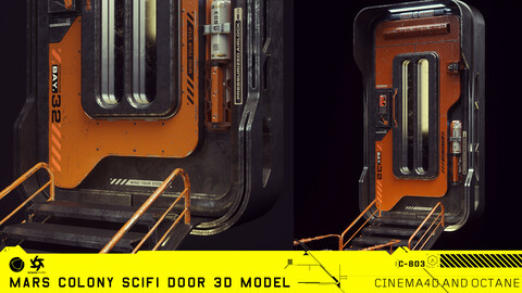 Mars Colony Scifi Door 3D Model