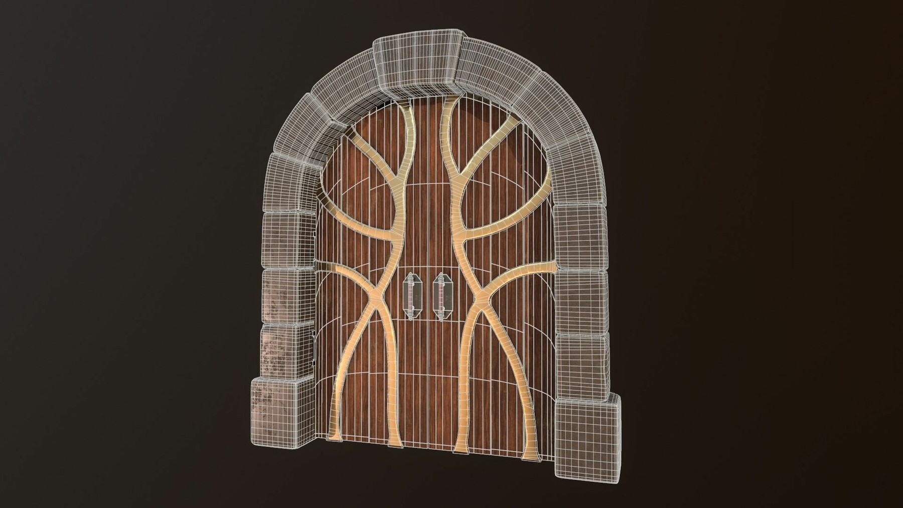 Artstation Fantasy Door Low Poly 3d Model Game Assets 3452