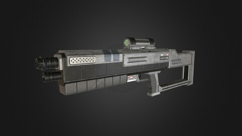 Sci Fi Rifle Low-poly 3D model