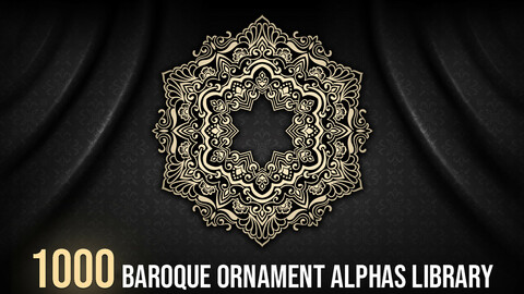 1000 Baroque Ornament Alphas Library