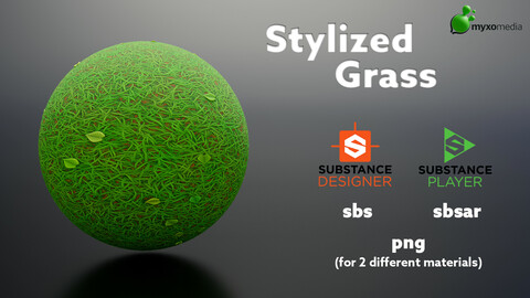 Stylized Grass with Clover and Leafs - Procedural Material Substance Designer