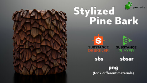 Stylized Pine Bark - Procedural Material Substance Designer