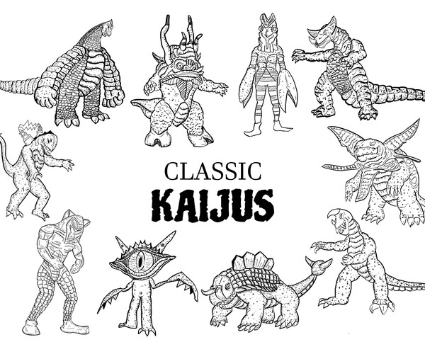 artstation classic kaijus coloring book i books comics