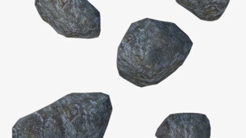 3D Low Poly Rocks 5 Variation PBR for Blender and Cinema4D + Other