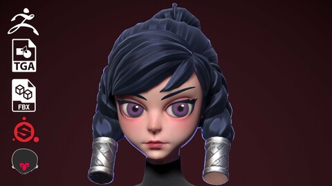 3D PBR Stylized Female Character by Mr. Pure Vessel from MegaMoss