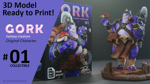 Gork Fantasy Creature 01- Ready for 3D Print