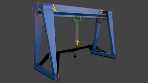 PBR Single Girder Gantry Crane V2 - Blue