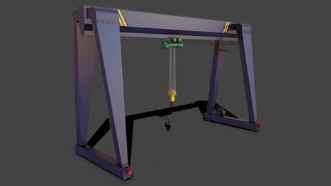 PBR Single Girder Gantry Crane V2 - Blue Dark