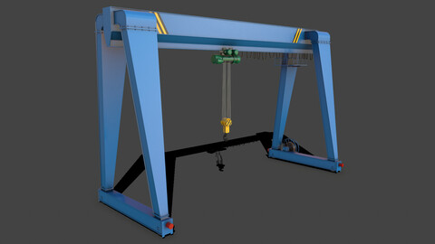 PBR Single Girder Gantry Crane V2 - Blue Light