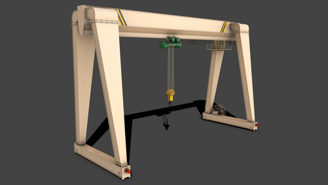 PBR Single Girder Gantry Crane V2 - White