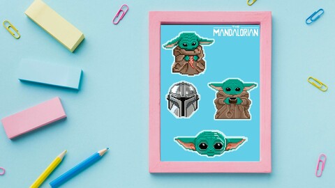 Digital Printable Stickers Mandalorian