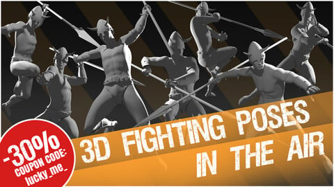 3D Fighting Poses "In The Air"