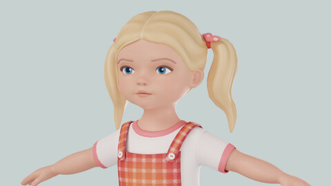 Cartoon girl blonde