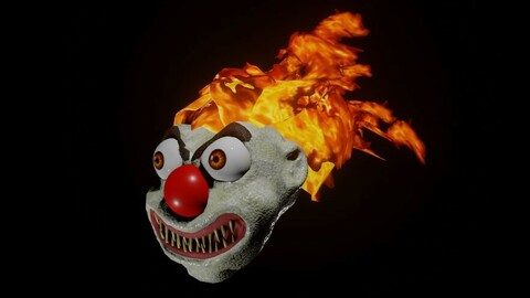 Fire Clown Head - Palhaco de Fogo Low-poly 3D model