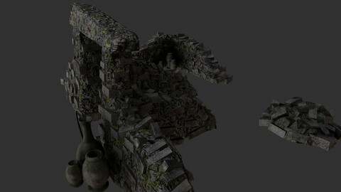 Asset of jungle 3D ruins