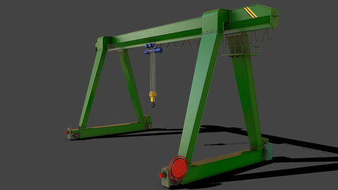 PBR Single Girder Gantry Crane V1 - GREEN