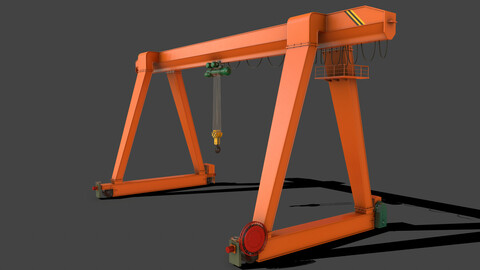 PBR Single Girder Gantry Crane V1 - ORANGE