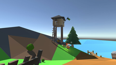 Low poly Wooden Watchtower