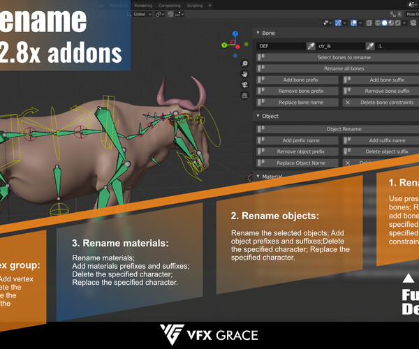 ArtStation Blender Addon Bone_Rename Resources