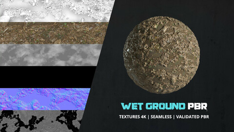 Textures Wet Ground 4k Pbr - 020