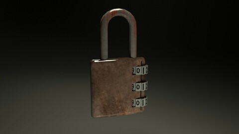 Padlock - Unity .FBX 3D Model.-