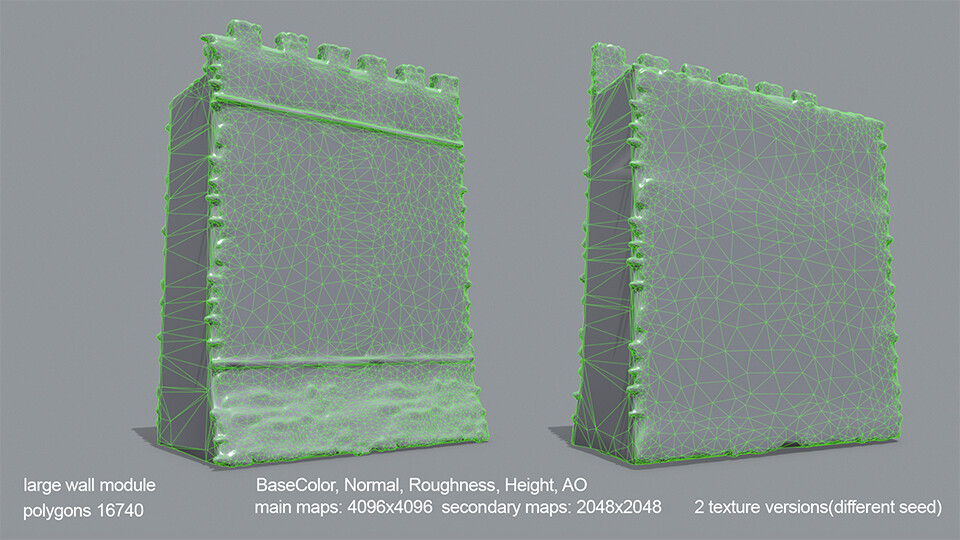 ArtStation - Medieval Modular Wall Free Sample