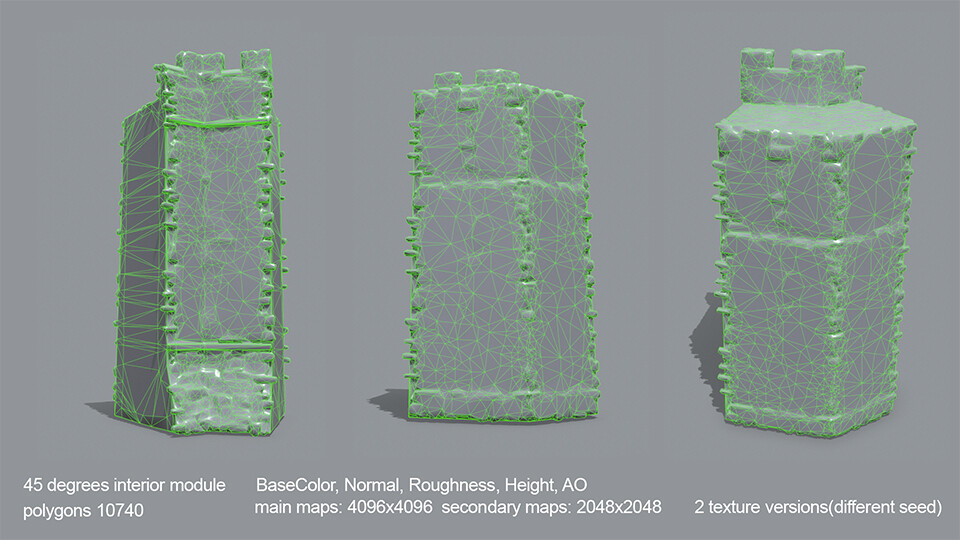 ArtStation - Medieval Modular Wall Free Sample