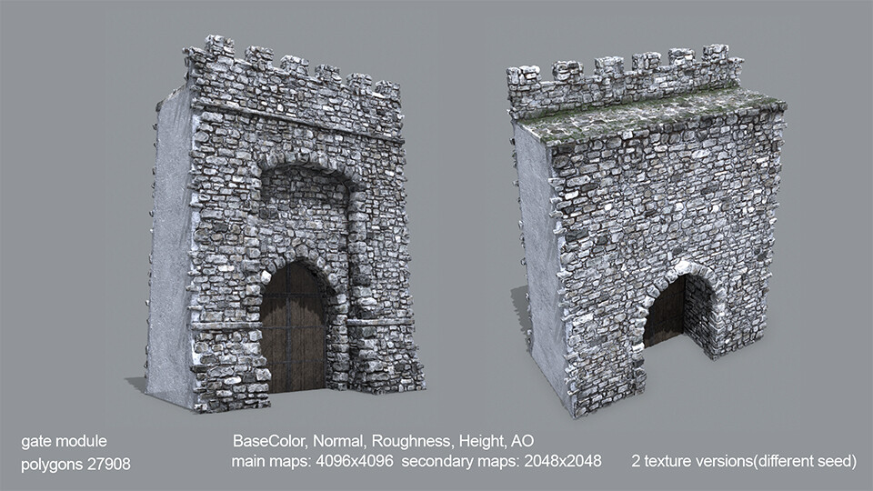 ArtStation - Medieval Modular Wall Free Sample