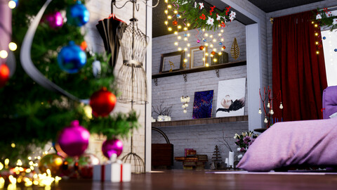 Christmas Room - UE4 Scene