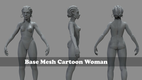 Base Mesh Cartoon Woman_01