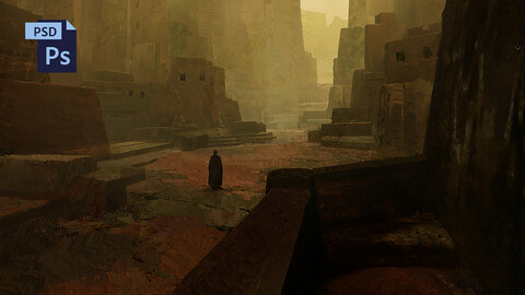 PSD + OBJ Dark Foggy Environment