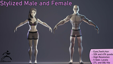 Stylized Basemeshes: Man and Woman