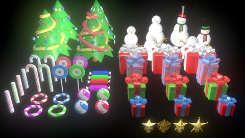 Christmas Low poly assets