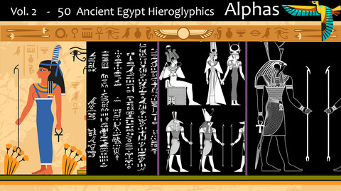 Vol. 2  -         50     Ancient Egypt Hieroglyphics      Alphas
