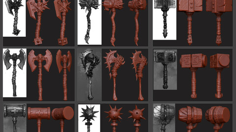 Melee weapons HighPoly