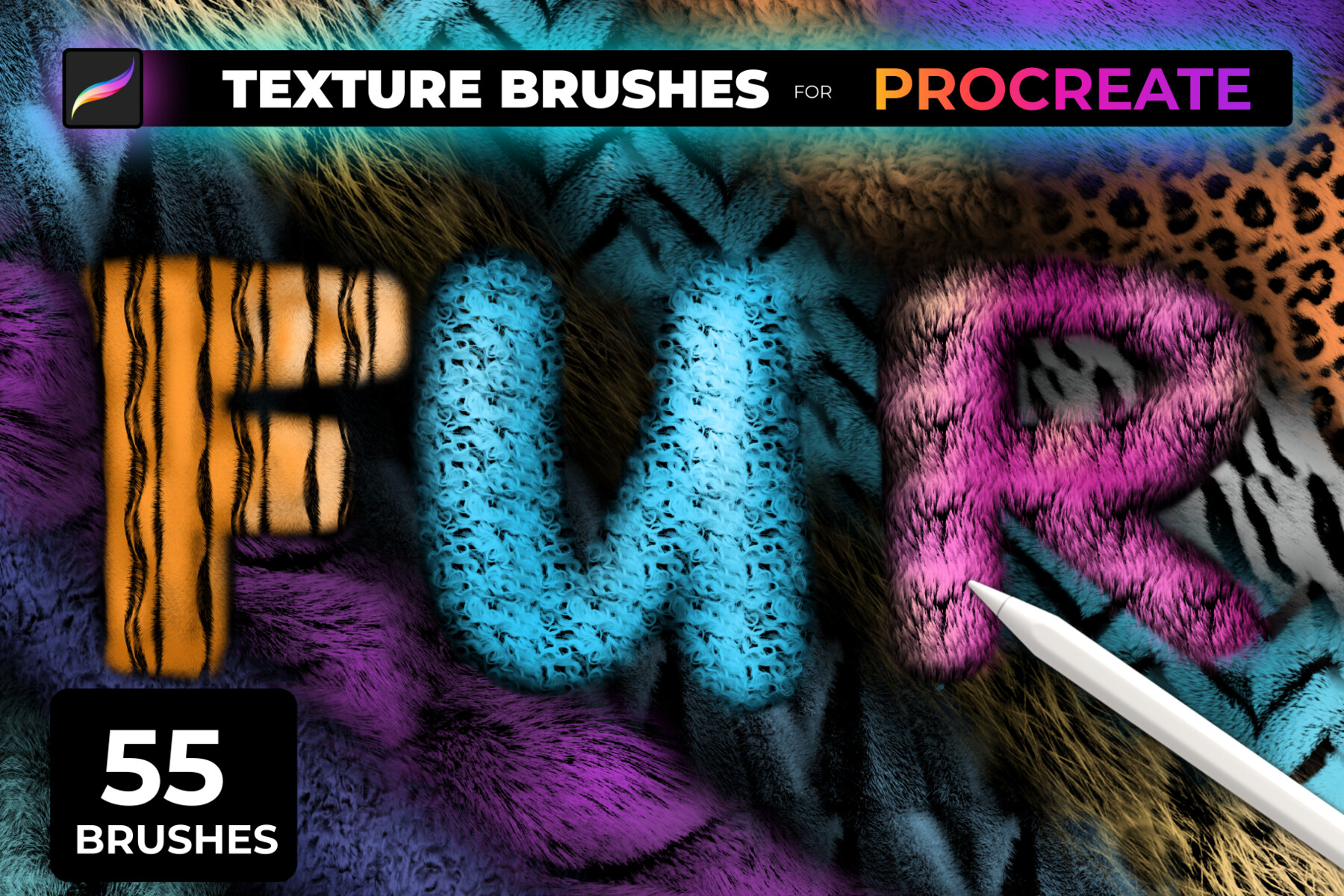 ArtStation - FUR TEXTURE Brushes for PROCREATE, fur, wool, hair, skin