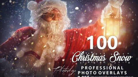 100 Christmas Snow Photo Overlays