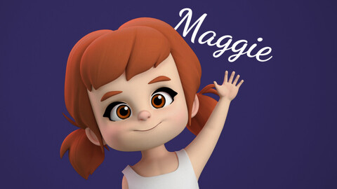 Maggie Stylised Girl Kid Cartoon Character