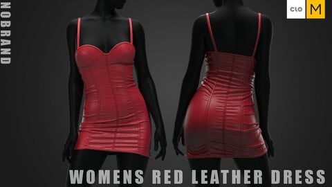 Womens - Red Leather Dress