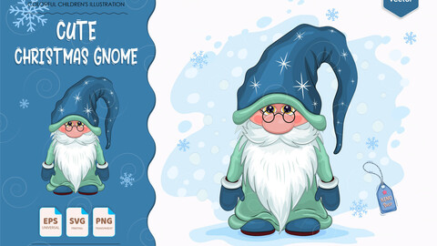 Cute cartoon gnome.