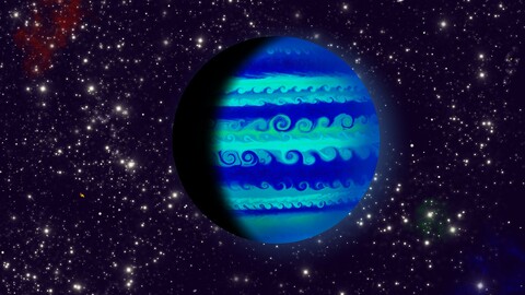 Big Blue the gas giant | digital illustration