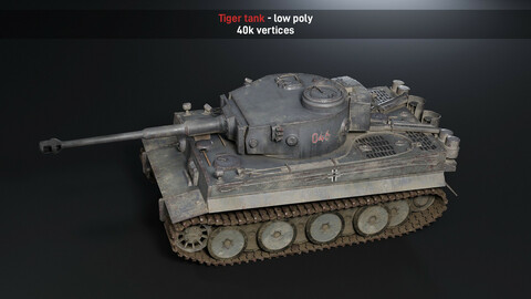 Tiger tank lowpoly