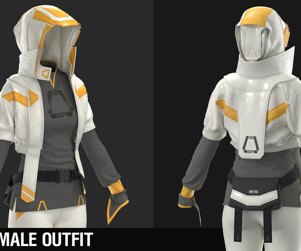 ArtStation - Sci-fi female outfit / Marvelous Designer / Clo 3D project ...