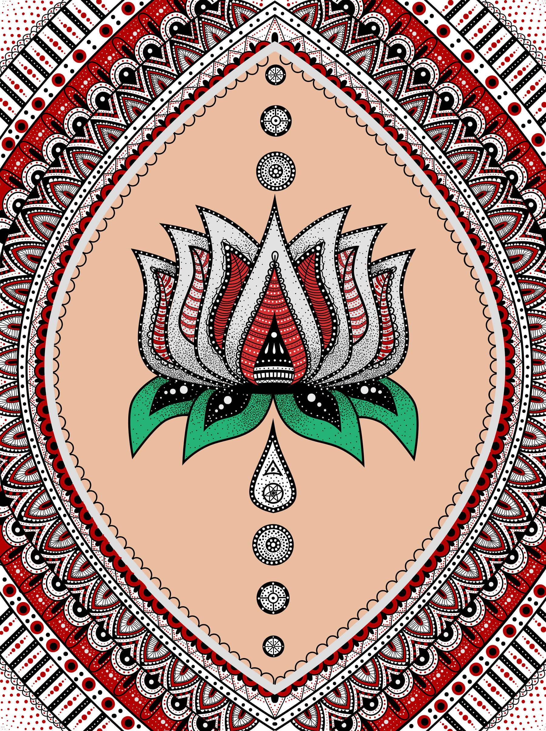 ArtStation - Colorful Lotus Mandala Illustration Design | Artworks