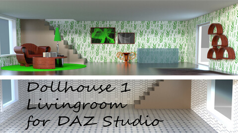 Livingroom for Dollhouse 1 for DAZ Studio