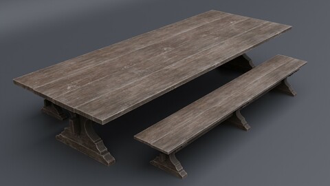 Medieval Table with Bench